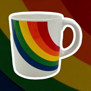 Vintage 1980s Rainbow Mug Korea FTDA Stranger Things Pride Gay Queer Gift 80s